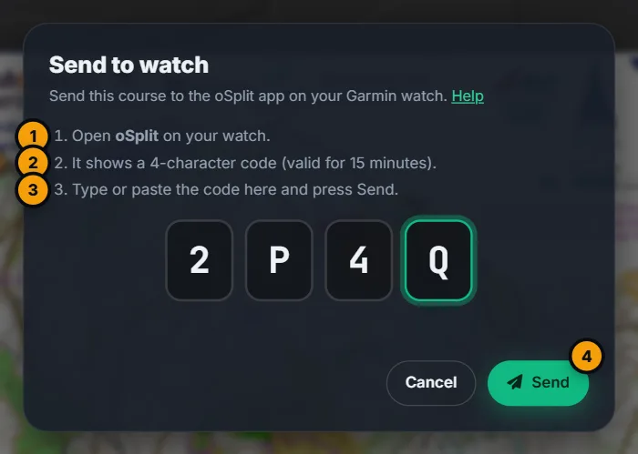 The Send to watch dialog