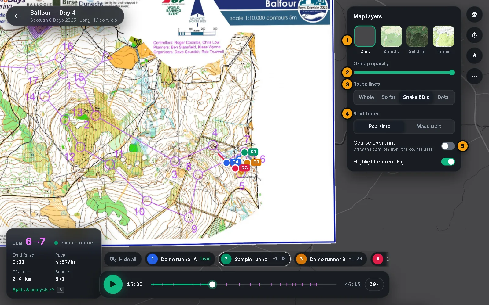 The Map layers panel
