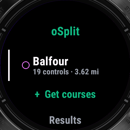 The watch's course list